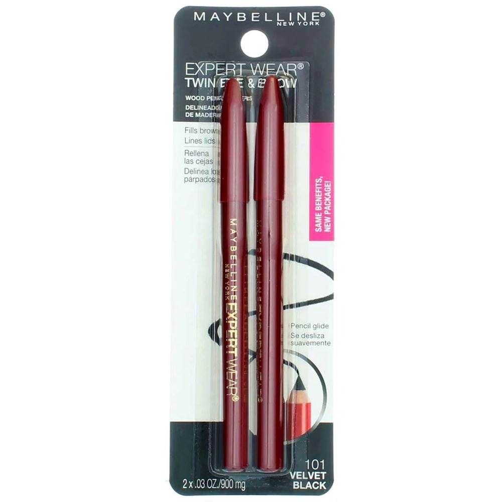 Maybelline Expert Wear Twin Eye & Brow Eyeliner Pencil, Velvet Black 101